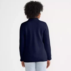 Women's Fine Gauge Cotton Button Front Blazer Sweater