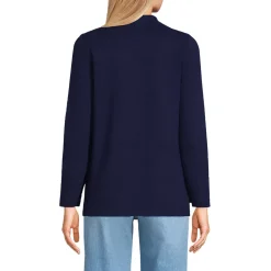 Women's Fine Gauge Cotton Button Front Blazer Sweater
