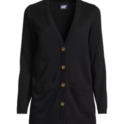 Women's Fine Gauge Cotton Cardigan with Tipping Sweater