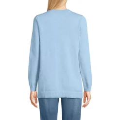 Women's Fine Gauge Cotton Cardigan with Tipping Sweater