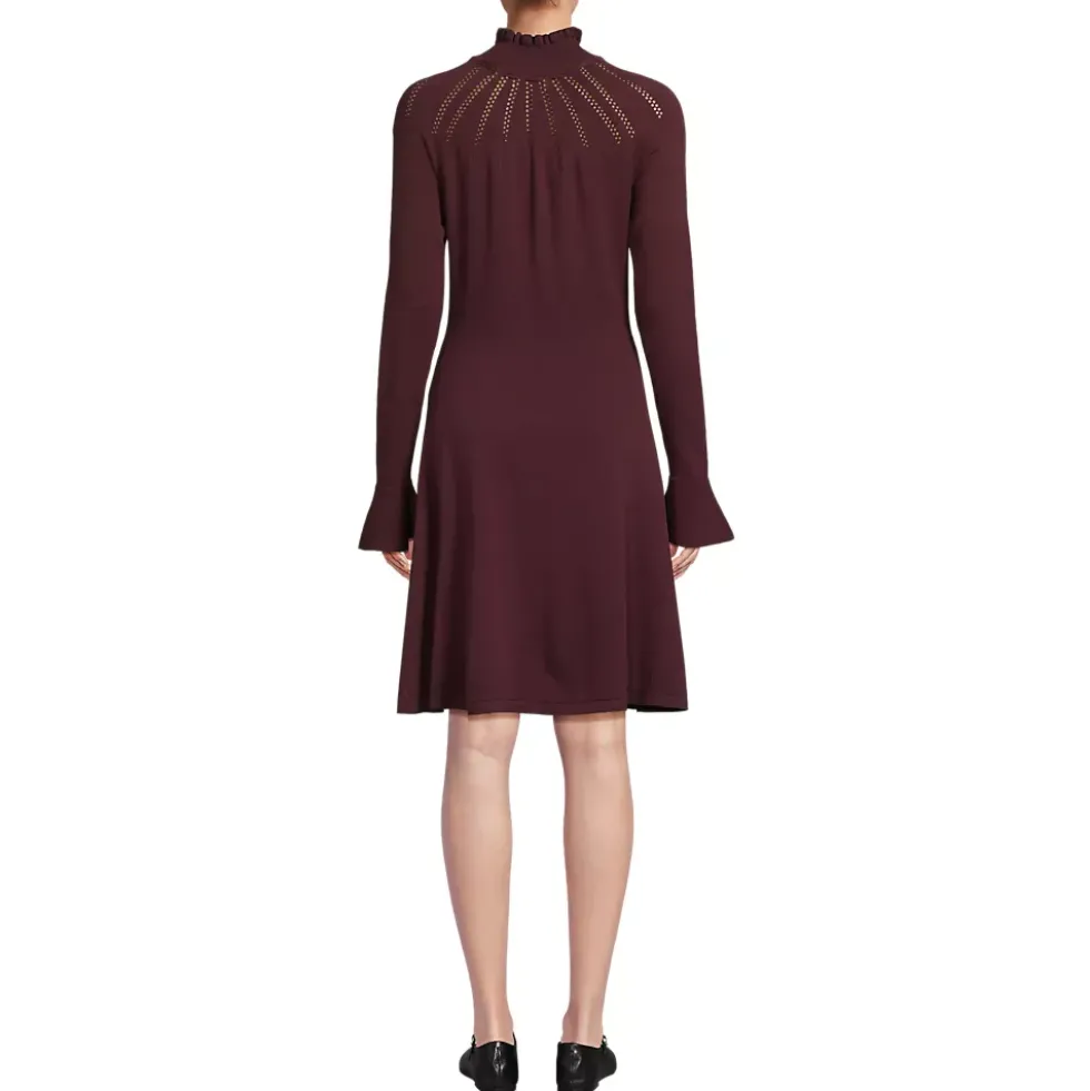 Women's Fine Gauge Cotton Fit and Flare Sweater Dress