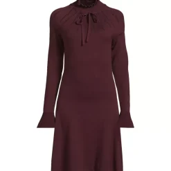 Women's Fine Gauge Cotton Fit and Flare Sweater Dress