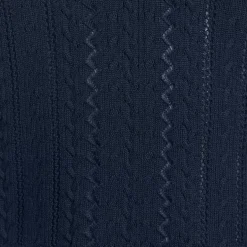 Women's Fine Gauge Cotton Pointelle Polo Sweater