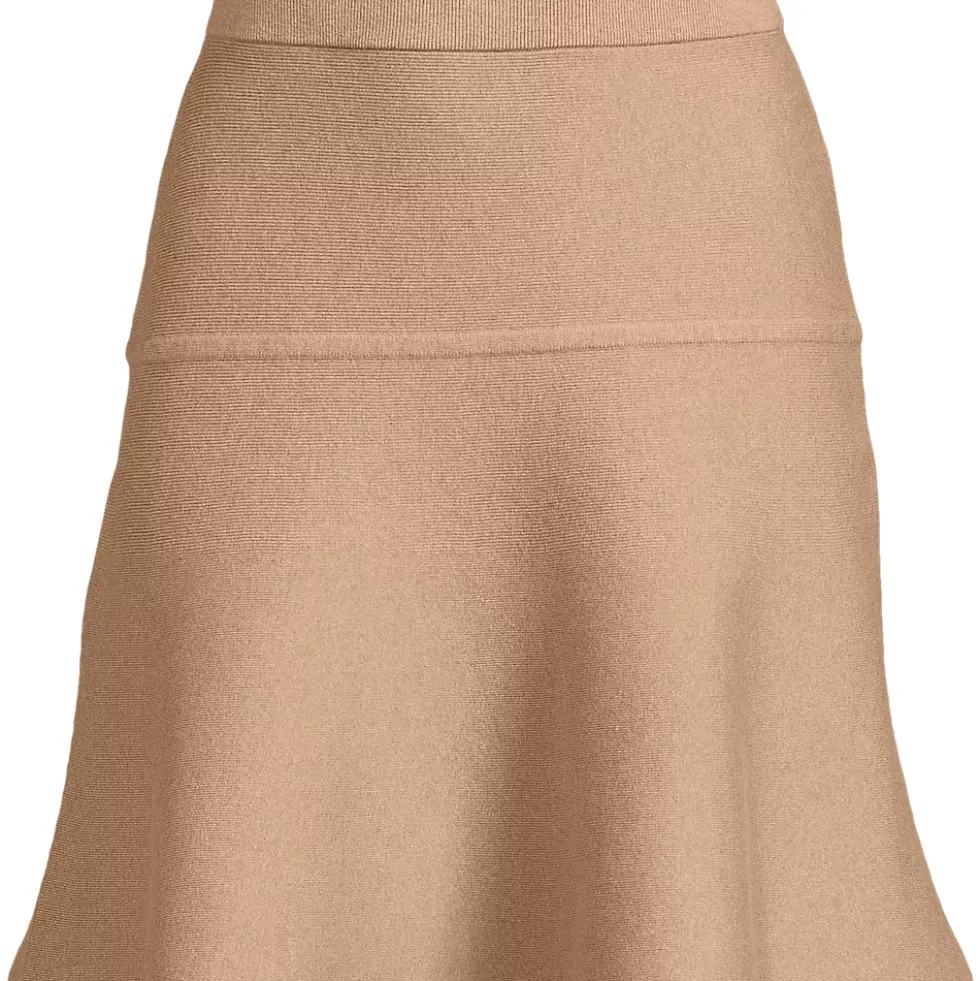 Women's Fine Gauge Cotton Sweater Above the Knee Circle Skirt