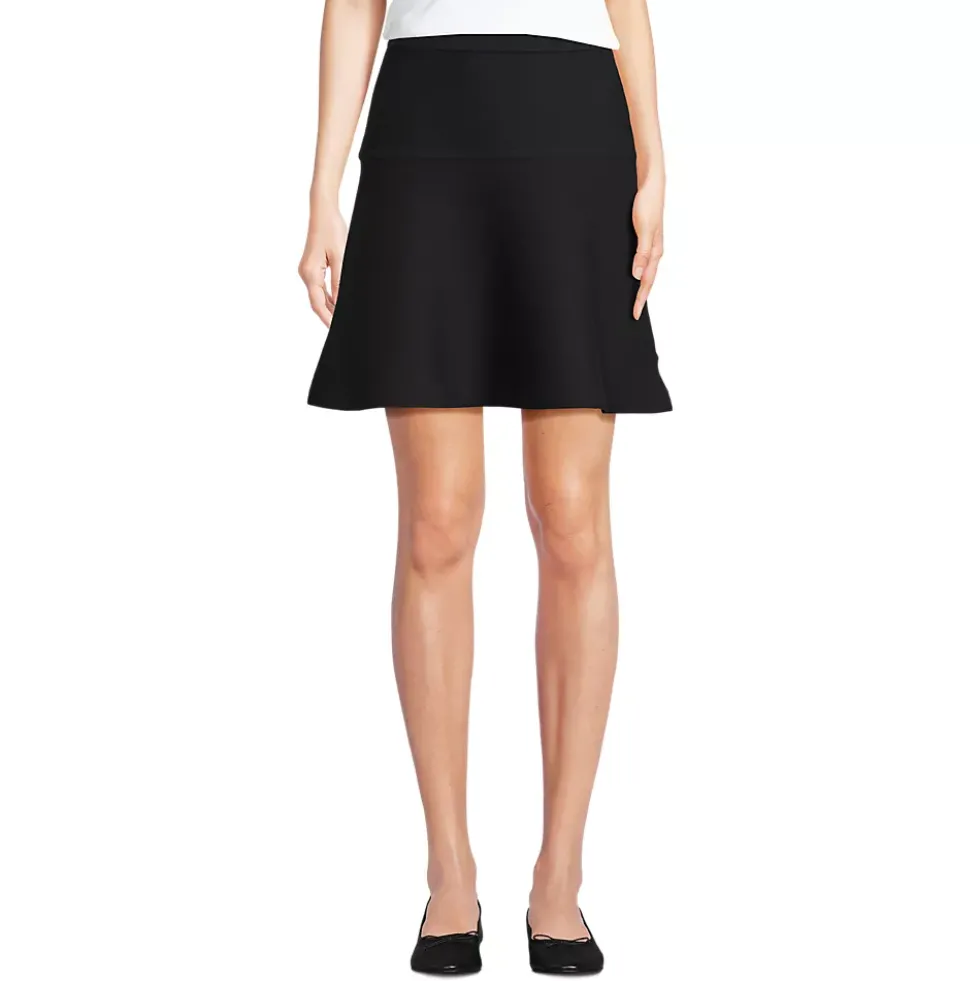 Women's Fine Gauge Cotton Sweater Above the Knee Circle Skirt