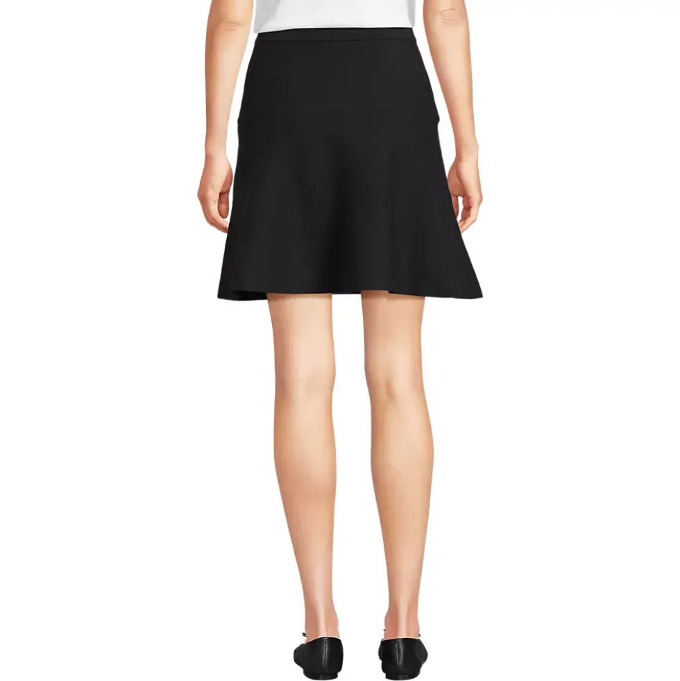 Women's Fine Gauge Cotton Sweater Above the Knee Circle Skirt