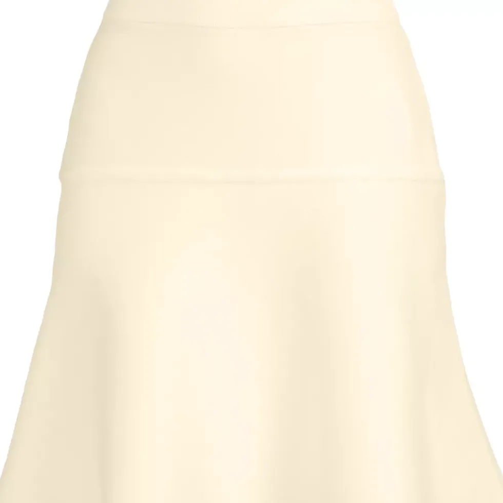 Women's Fine Gauge Cotton Sweater Above the Knee Circle Skirt