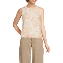 Women's Fine Gauge Eyelash Printed Sleeveless Sweater - Set Top