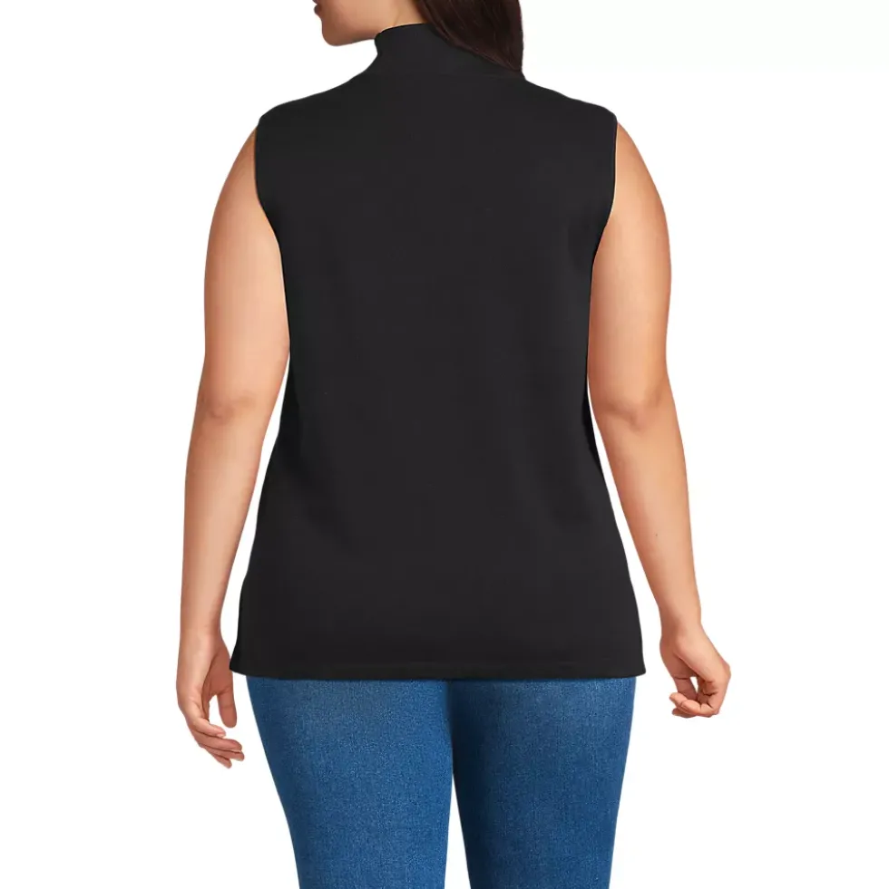 Women's Fine Gauge Sleeveless Mock Sweater