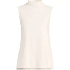 Women's Fine Gauge Sleeveless Mock Sweater