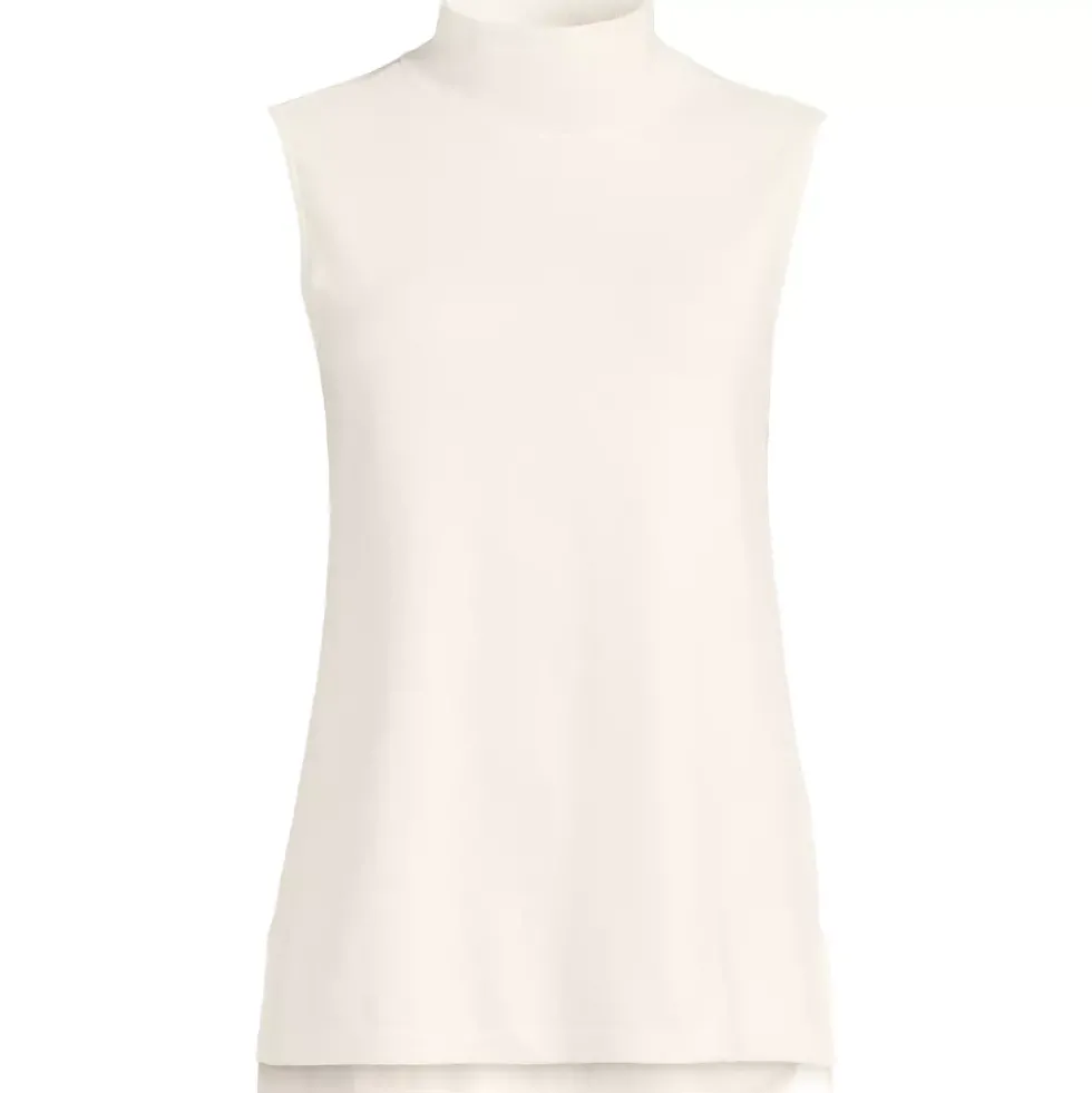 Women's Fine Gauge Sleeveless Mock Sweater