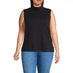 Women's Fine Gauge Sleeveless Mock Sweater