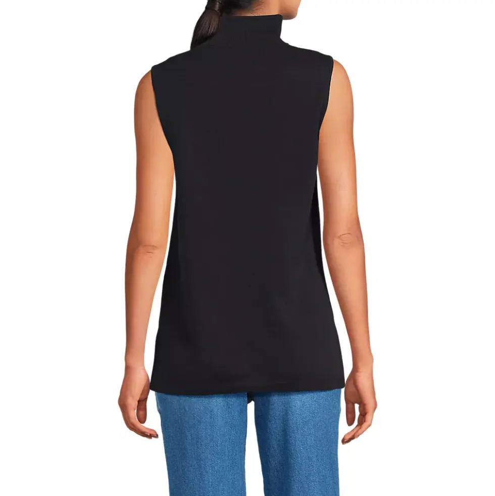 Women's Fine Gauge Sleeveless Mock Sweater