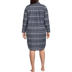 Women's Flannel Long Sleeve Sleepshirt Nightgown