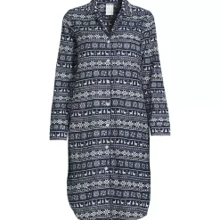 Women's Flannel Long Sleeve Sleepshirt Nightgown