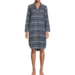 Women's Flannel Long Sleeve Sleepshirt Nightgown