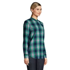 Women's Flannel Long Sleeve Tunic Top
