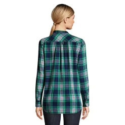 Women's Flannel Long Sleeve Tunic Top