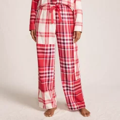 Women's Flannel Patchwork Wide Leg Sleep Pants
