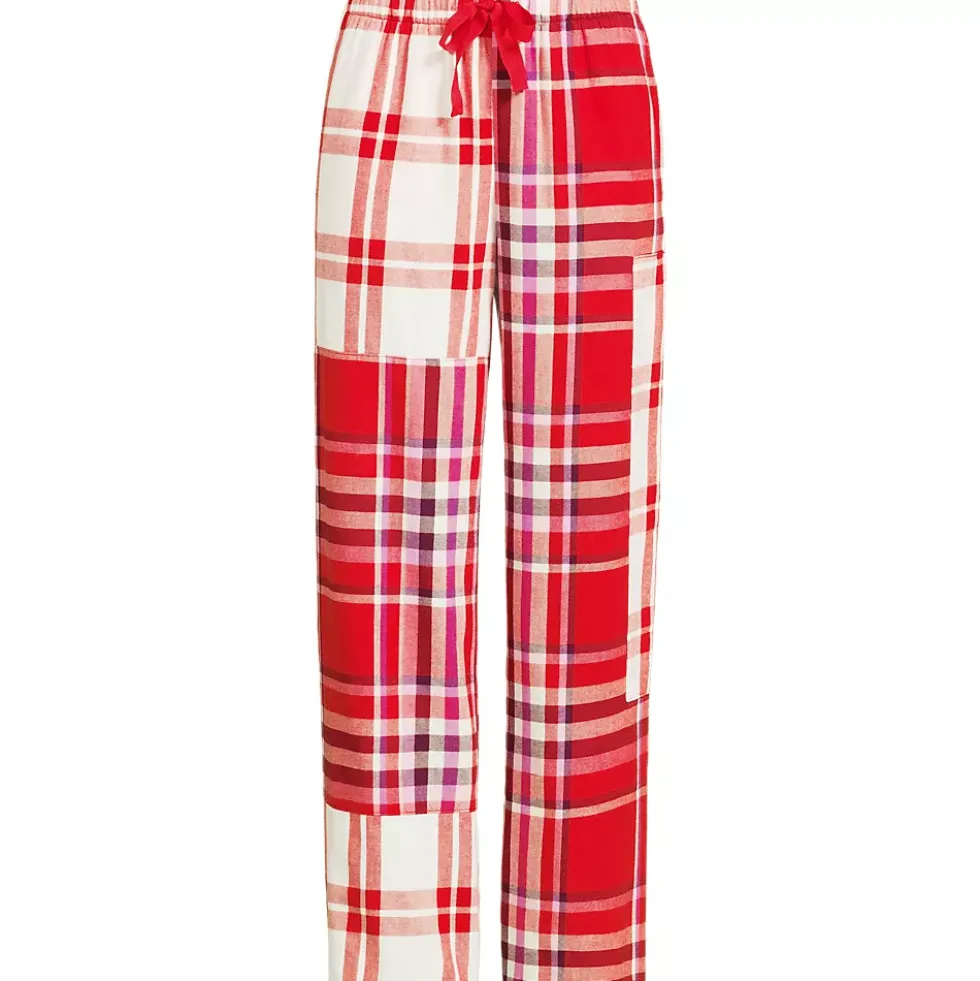 Women's Flannel Patchwork Wide Leg Sleep Pants