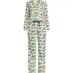 Women's Flannel 2 Piece Pajama Set - Long Sleeve Shirt and Pants