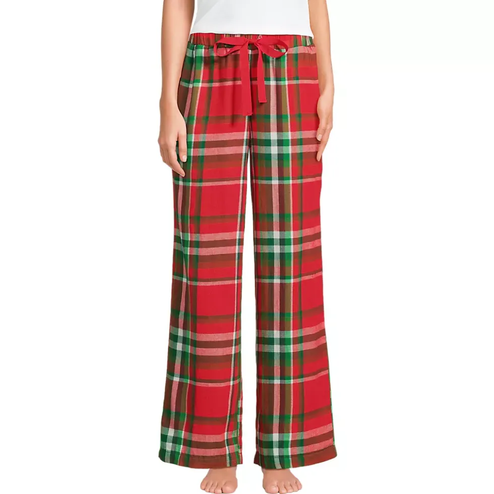 Women's Flannel Wide Leg Sleep Pants
