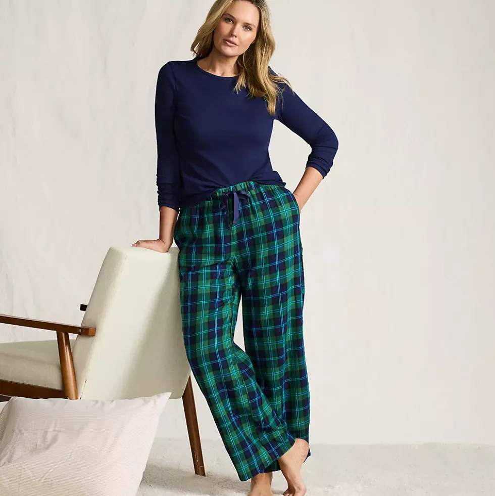 Women's Flannel Wide Leg Sleep Pants