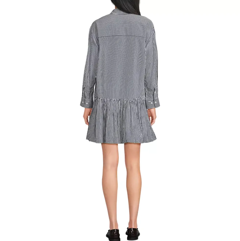 Women's Flounce Button Front Shirt Dress
