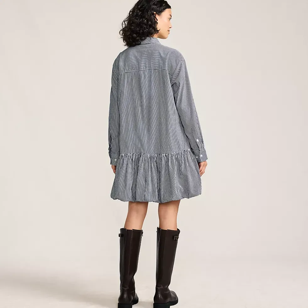 Women's Flounce Button Front Shirt Dress
