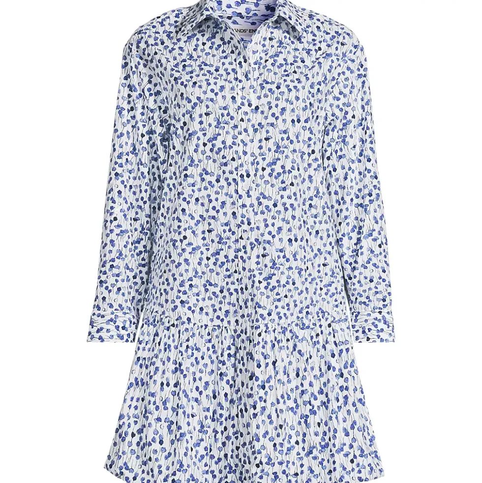 Women's Flounce Button Front Shirt Dress