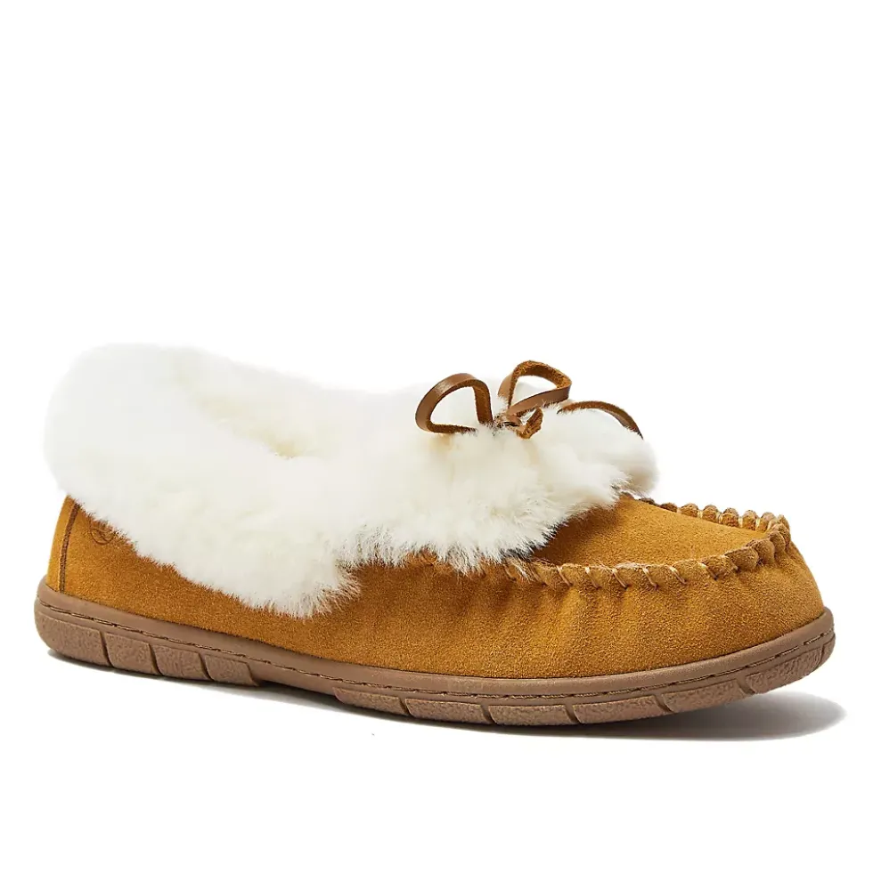 Women's Fluffy Lined Indoor Outdoor Moccasin Slippers
