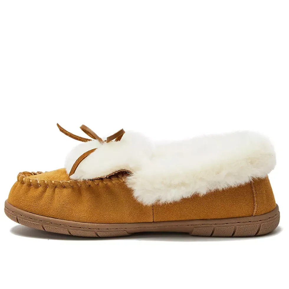 Women's Fluffy Lined Indoor Outdoor Moccasin Slippers
