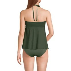 Women's Flutter High Neck Halter Tankini Top