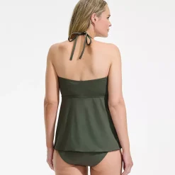 Women's Flutter High Neck Halter Tankini Top