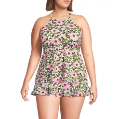 Women's Flutter High Neck Halter Tankini Top