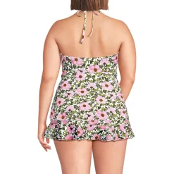 Women's Flutter High Neck Halter Tankini Top