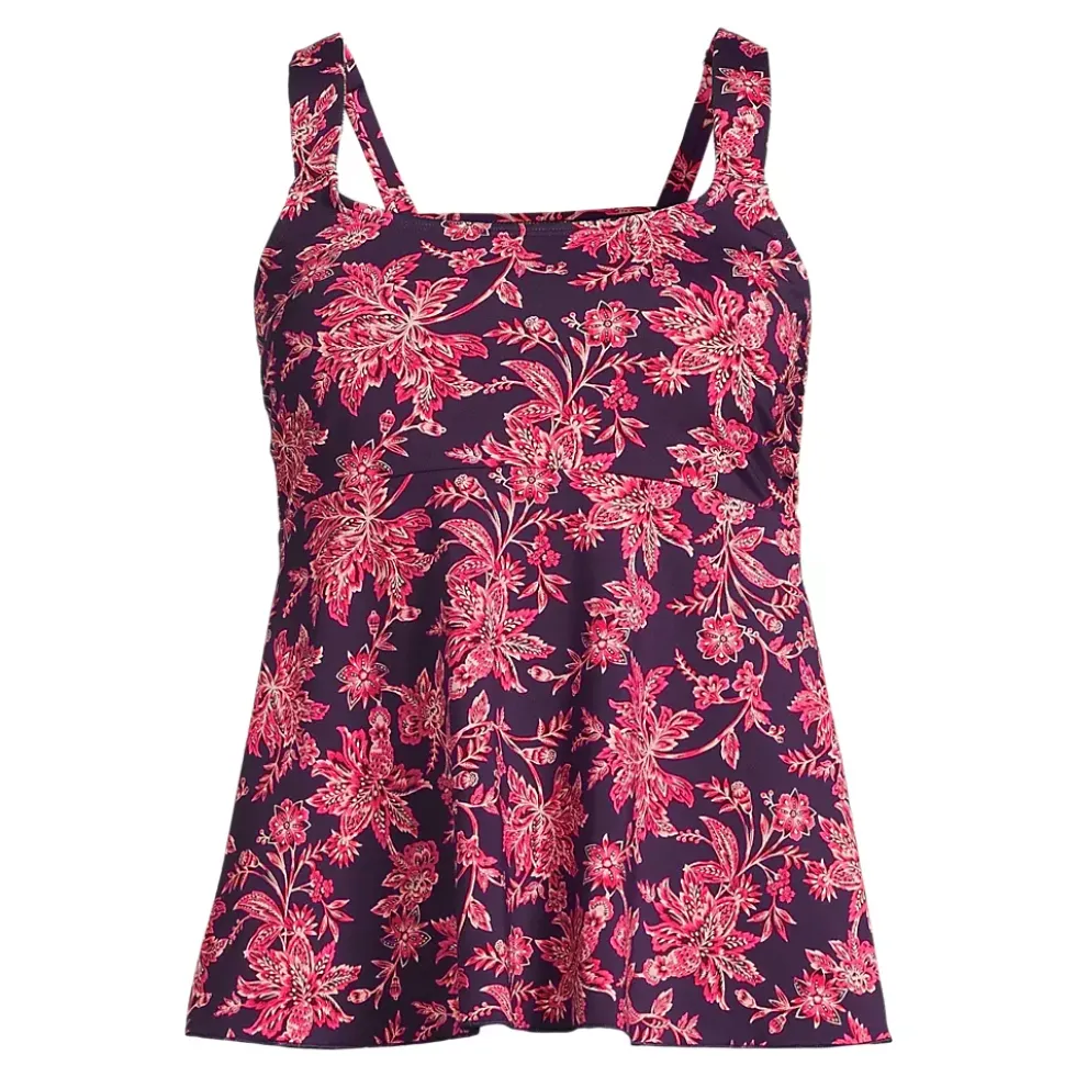 Women's Flutter Scoop Neck Tankini Top