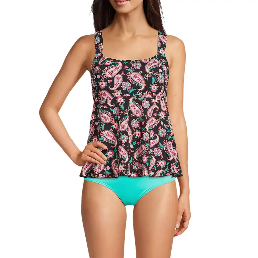 Women's Flutter Scoop Neck Tankini Top