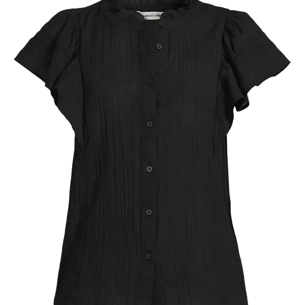 Women's Flutter Sleeve Button Front Blouse
