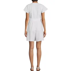 Women's Flutter Sleeve Linen Romper