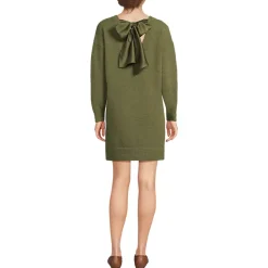 Women's Fuzzy Bow Back Mini Sweater Dress