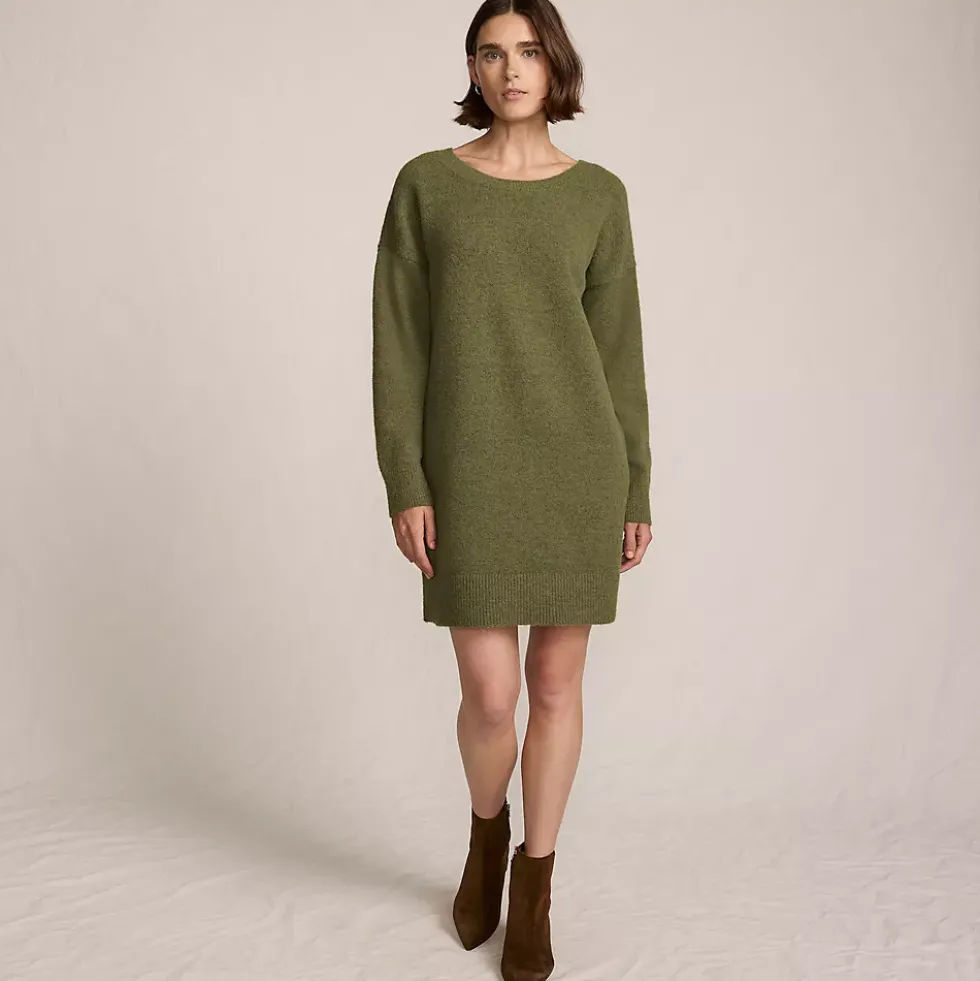 Women's Fuzzy Bow Back Mini Sweater Dress
