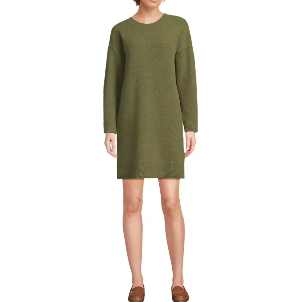 Women's Fuzzy Bow Back Mini Sweater Dress