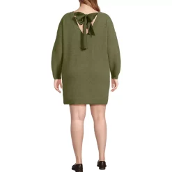 Women's Fuzzy Bow Back Mini Sweater Dress