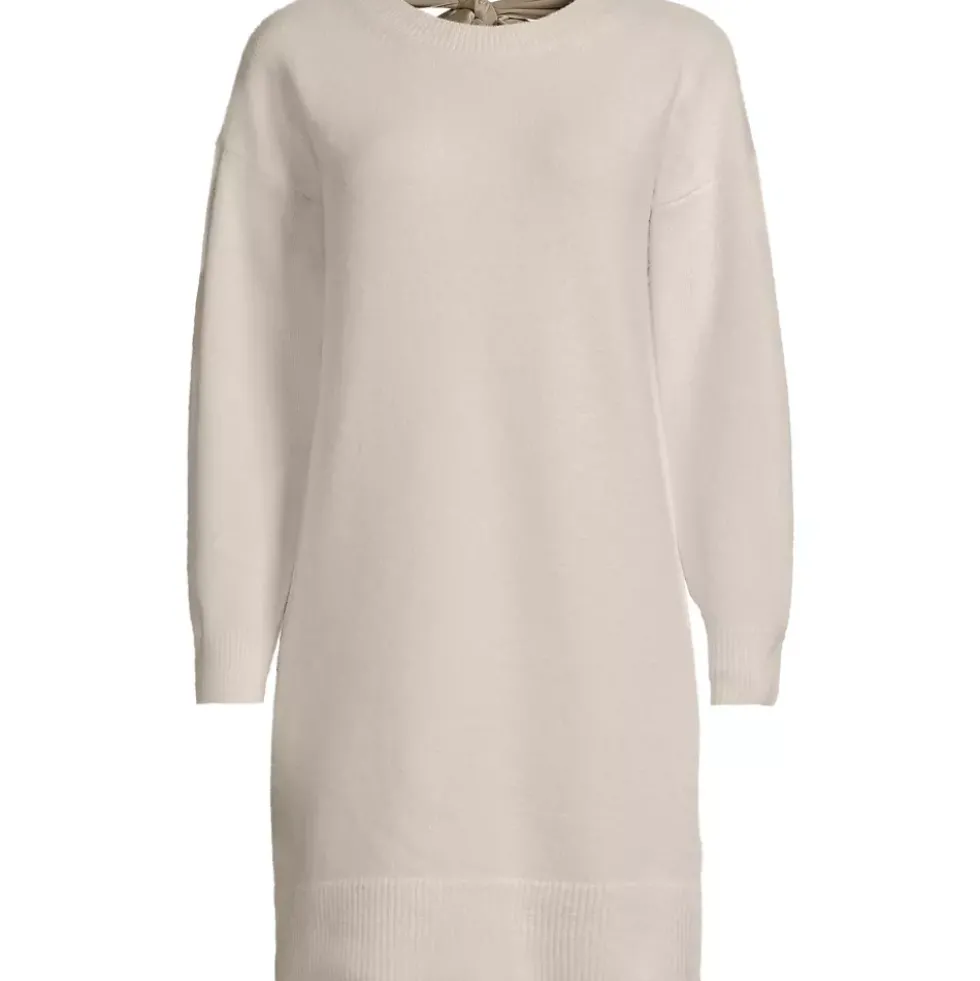 Women's Fuzzy Bow Back Mini Sweater Dress