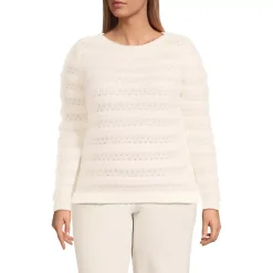 Women's Fuzzy Eyelash Cable Boatneck Sweater