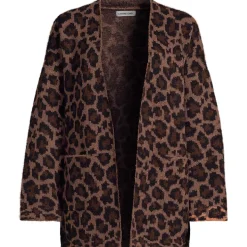 Women's Fuzzy Jacquard Cardigan Jacket Sweater