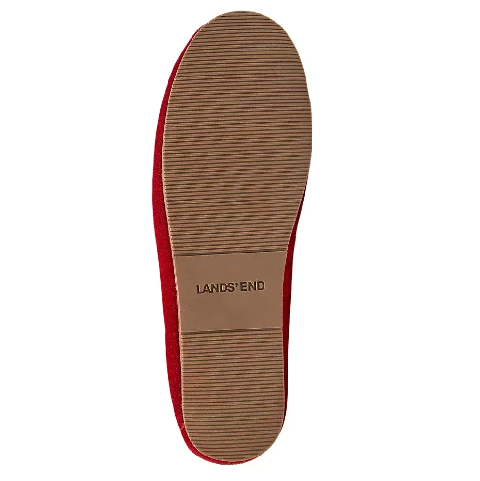 Women's Fuzzy Lined Suede Moccasin Slippers