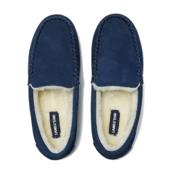 Women's Fuzzy Lined Suede Moccasin Slippers