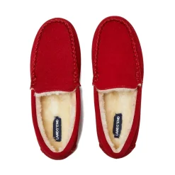 Women's Fuzzy Lined Suede Moccasin Slippers